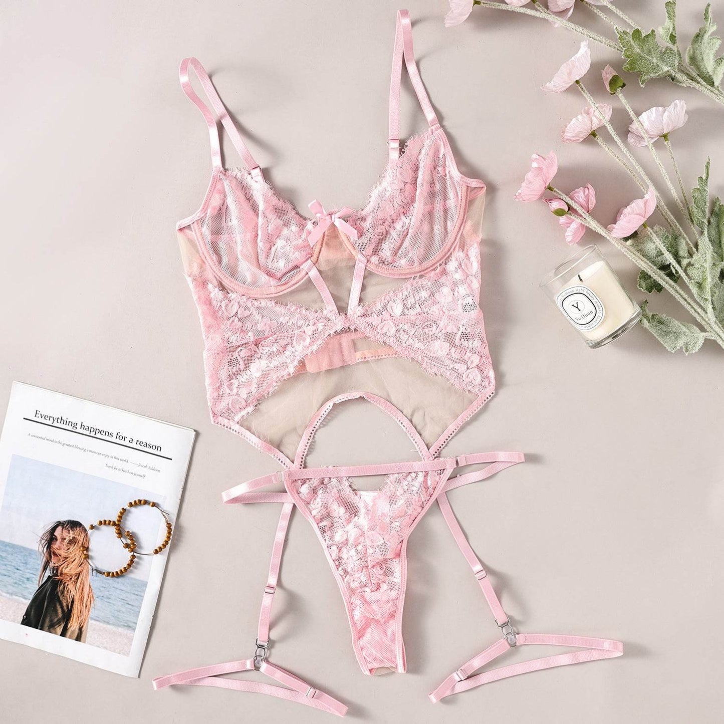 Costume de lingerie sexy en dentelle rouge - Style & confort