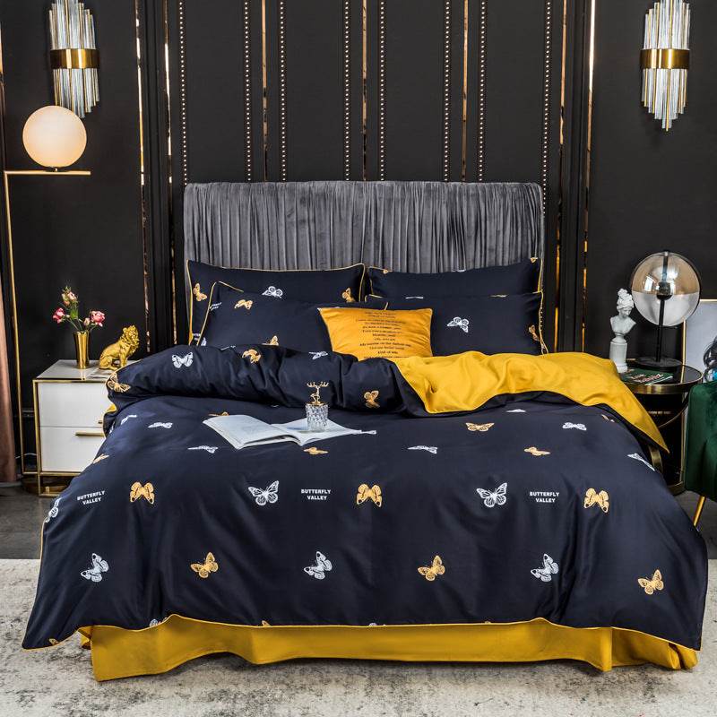 Literie en fibre de coton 4pcs - Style & confort