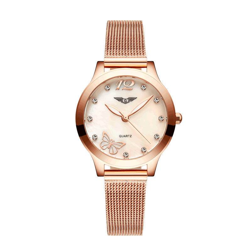 Montre à diamant avec ceinture en maille - Style & confort