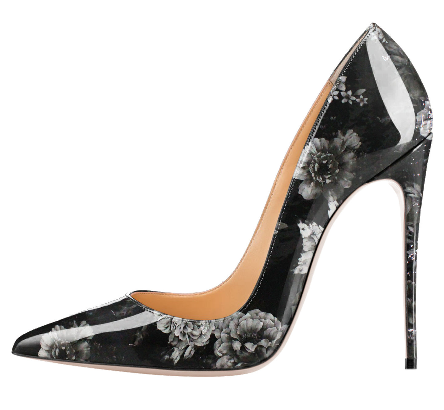 Chaussures escarpins à talons hauts pointues pour femmes avec graffiti