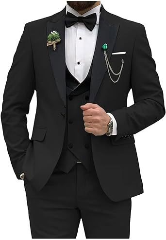 Men's three-piece suit, slim fit, formal suit for men
