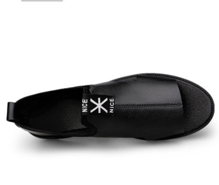 Sandales à bout ouvert en cuir de vache pour hommes, antidérapantes, résistantes à l'usure