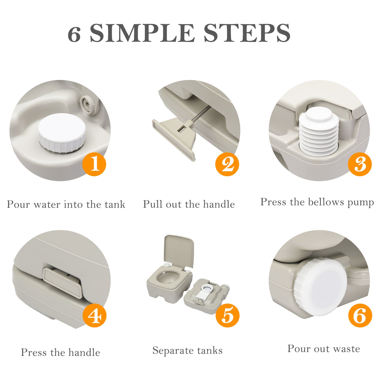 Outdoor toilet with T-flush 41x36x30cm