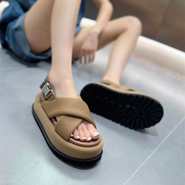 Nouvelles sandales romaines rétro en cuir pour femmes - Style & confort