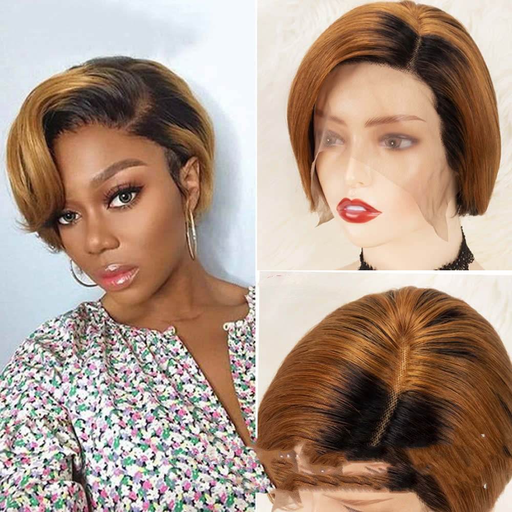 Perruque Pixie en cheveux naturels avec dentelle frontale - Style & confort
