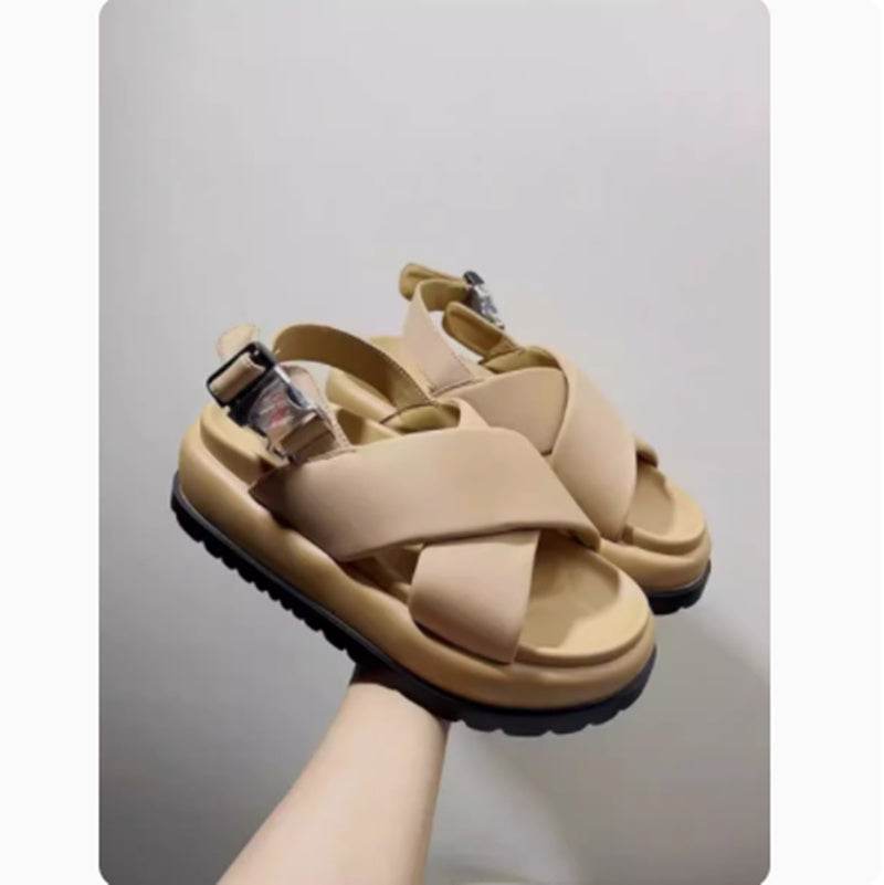 Nouvelles sandales romaines rétro en cuir pour femmes - Style & confort