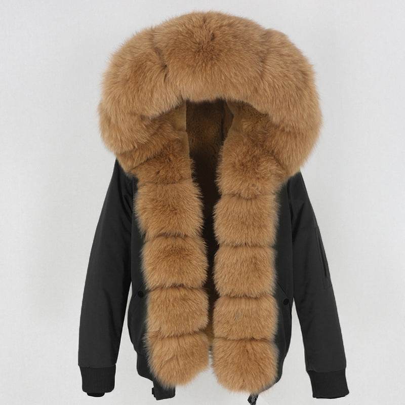 Veste amovible avec doublure épaisse en vraie fourrure - Style & confort