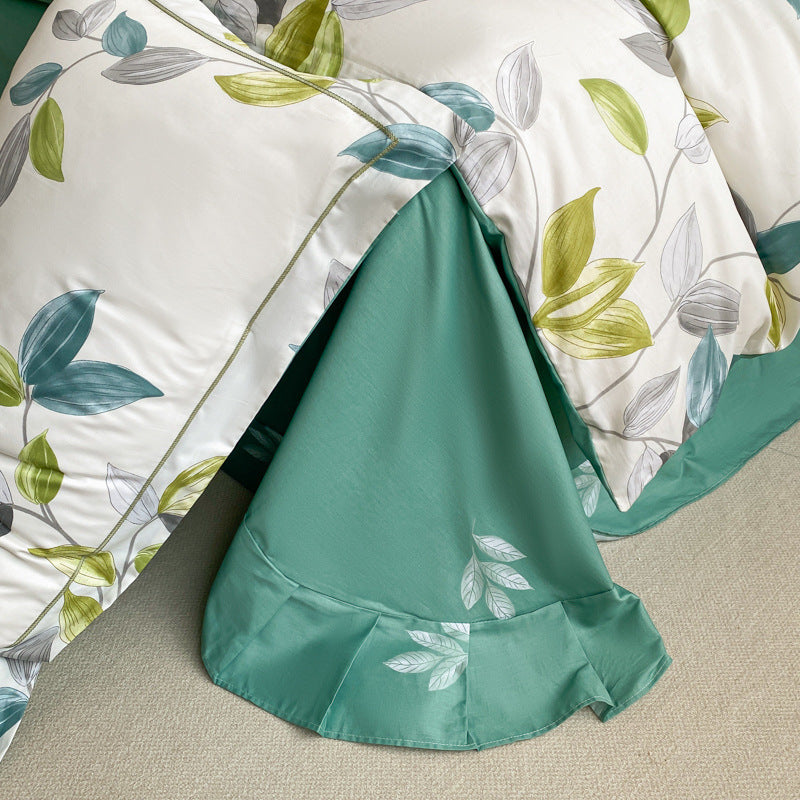 Housse de couette en coton quatre pièces, drap de lit, literie