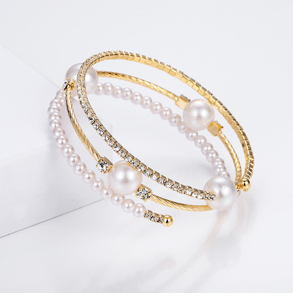 Rhinestone and crystal bead bracelet