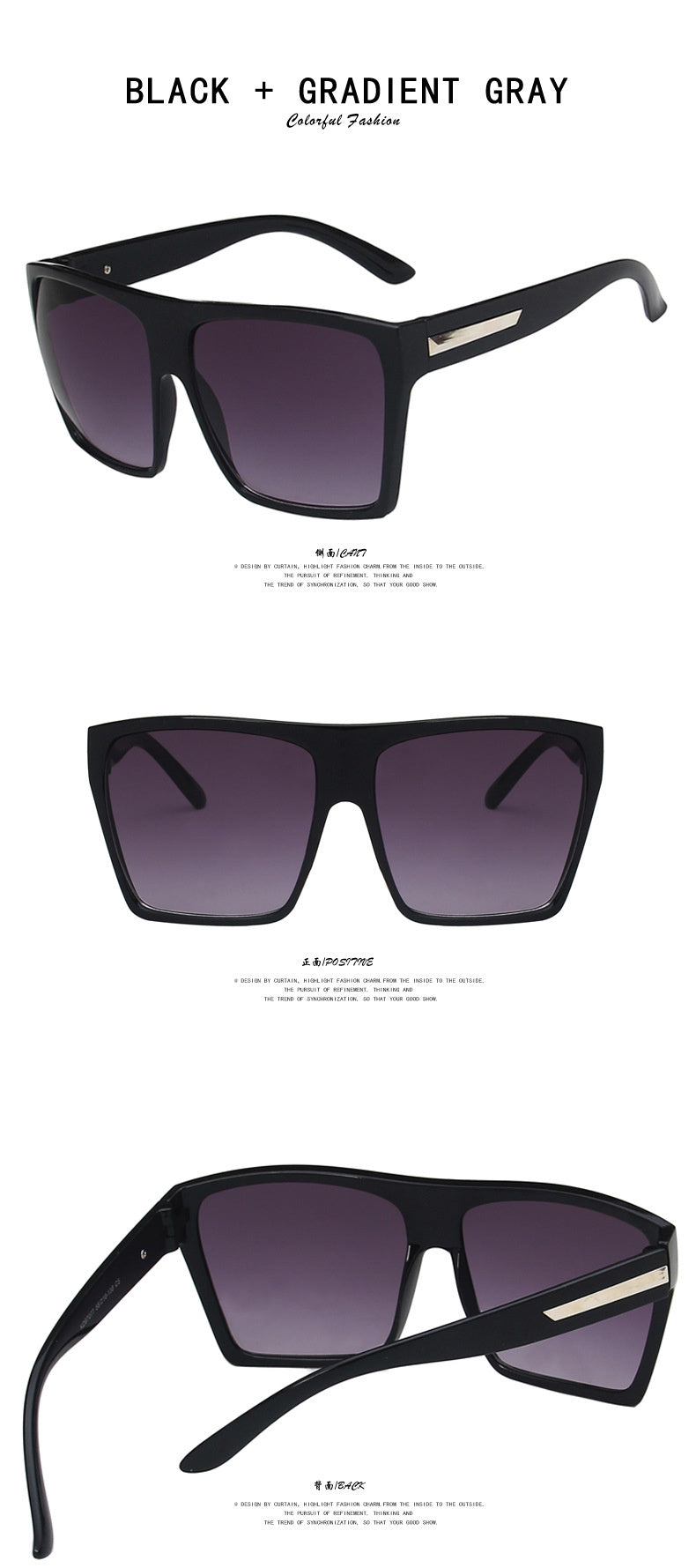 Lunettes de soleil à large monture Lunettes de soleil personnalisées