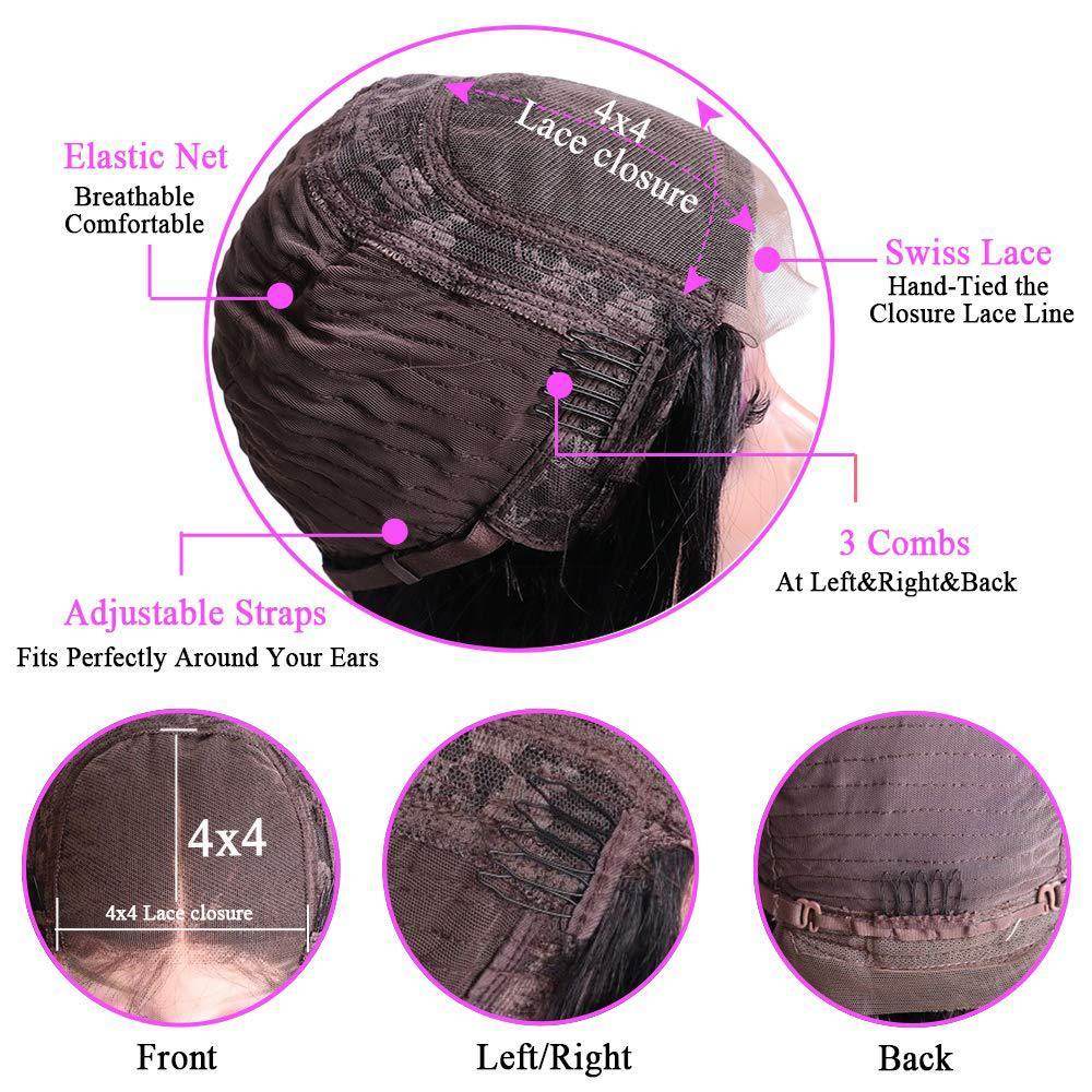 Perruque human hair Noire - Style & confort