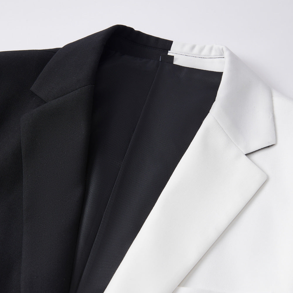 Costume deux pièces noir et blanc pour homme