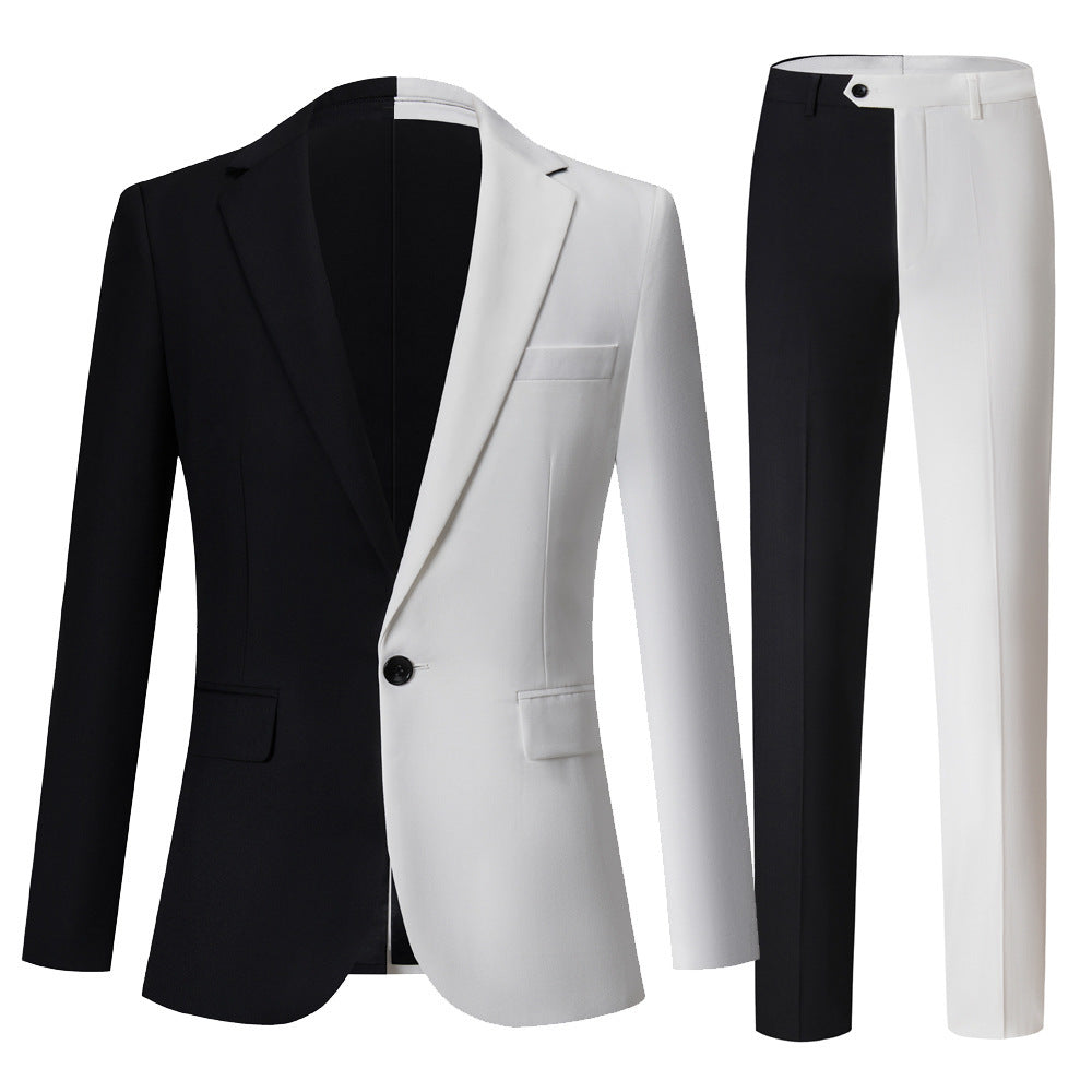 Black and white two-piece suit for men