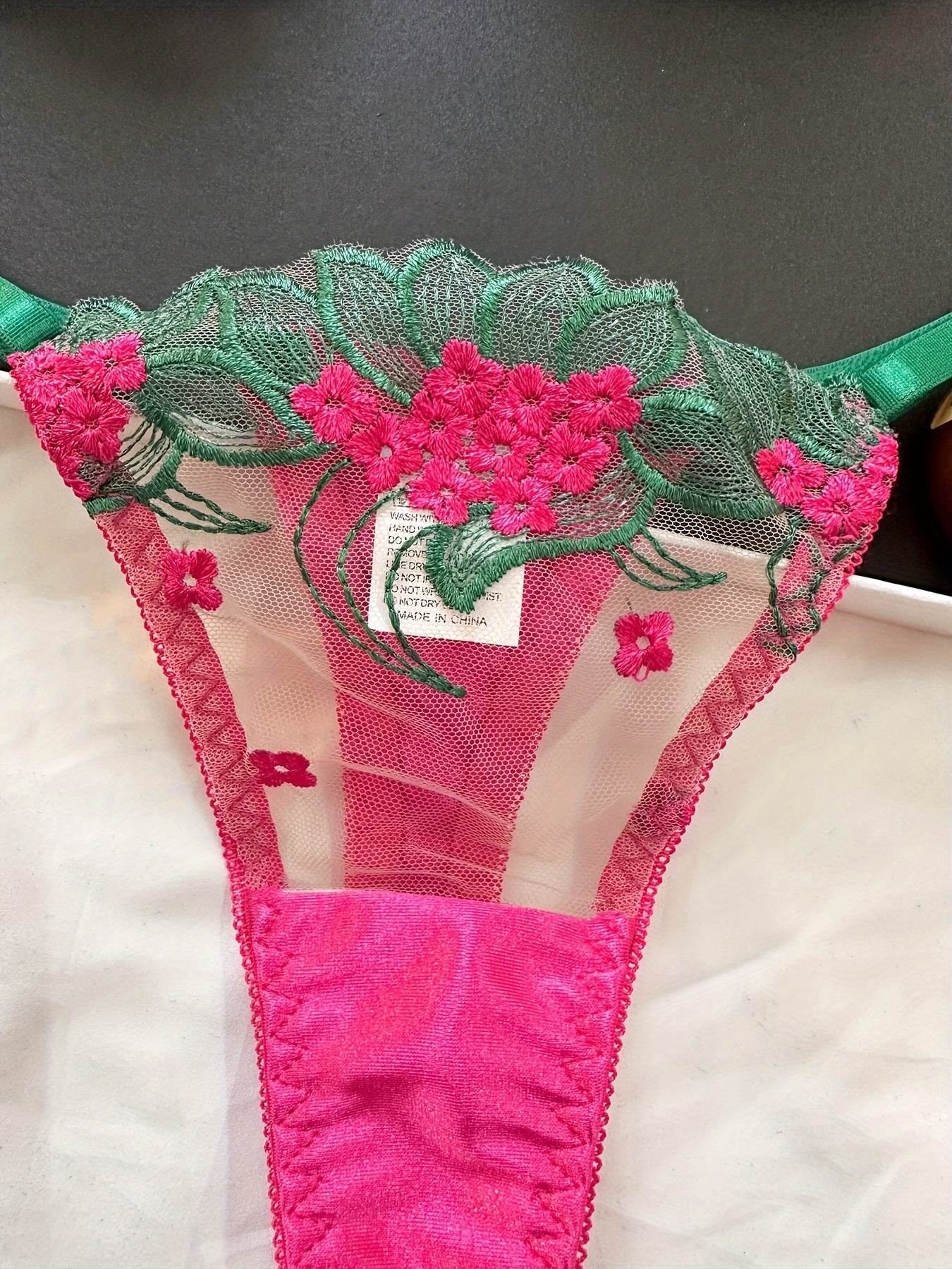 Lingerie transparente brodée en maille chaude multicolore pour la Saint-Valentin - Style & confort