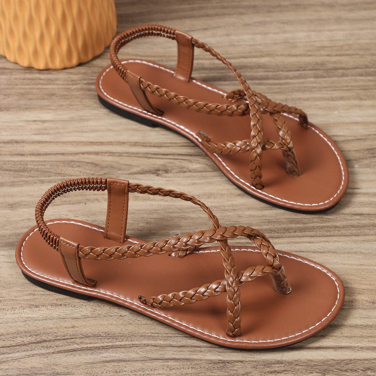 Sandales plates décontractées à bout ouvert pour femmes - Style & confort