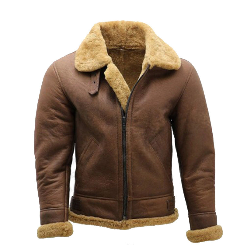 Zipper Thickening Slim-fit Winter Fleece-lined