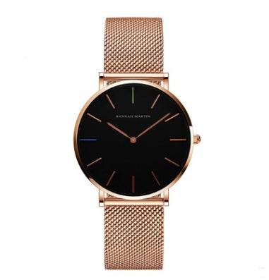 Montre à quartz japonaise de haute qualité 36 mm Hannah Martin - Style & confort