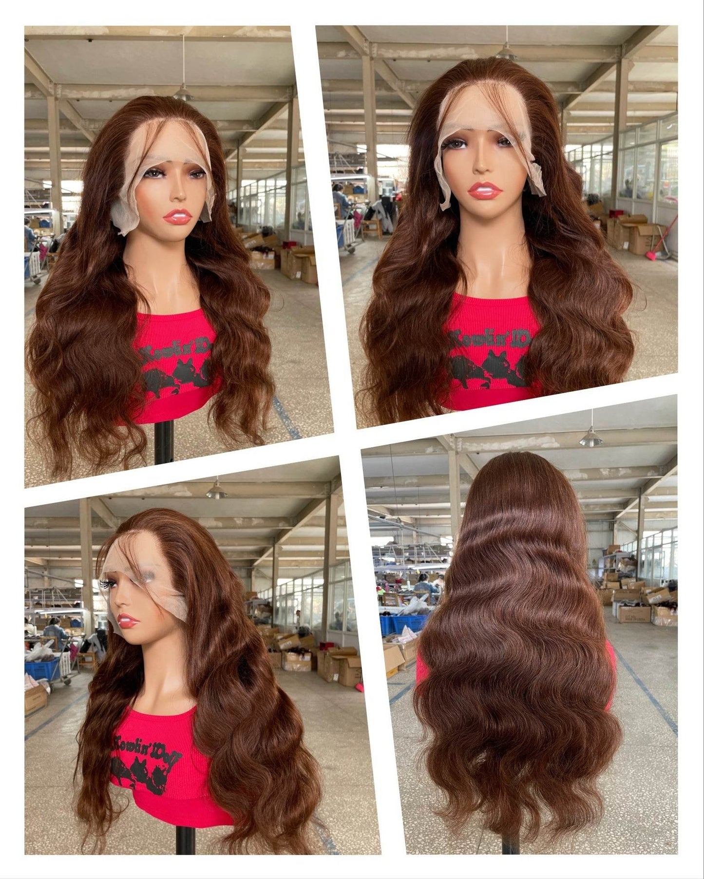 Perruque wave brown cheveux humains - Style & confort