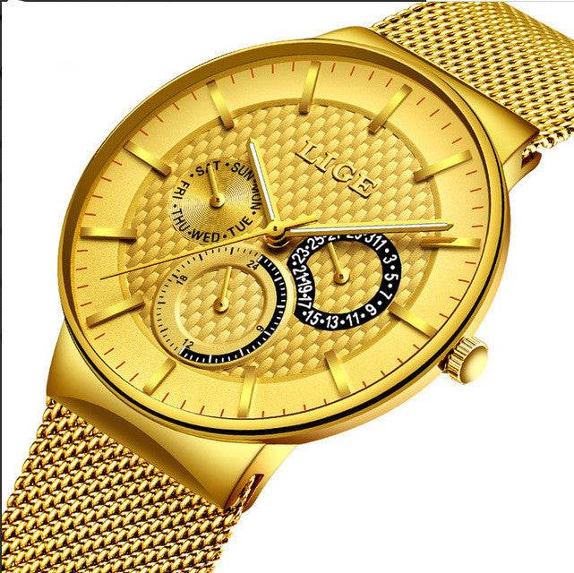Montre à quartz ultra-mince à 6 broches - Style & confort