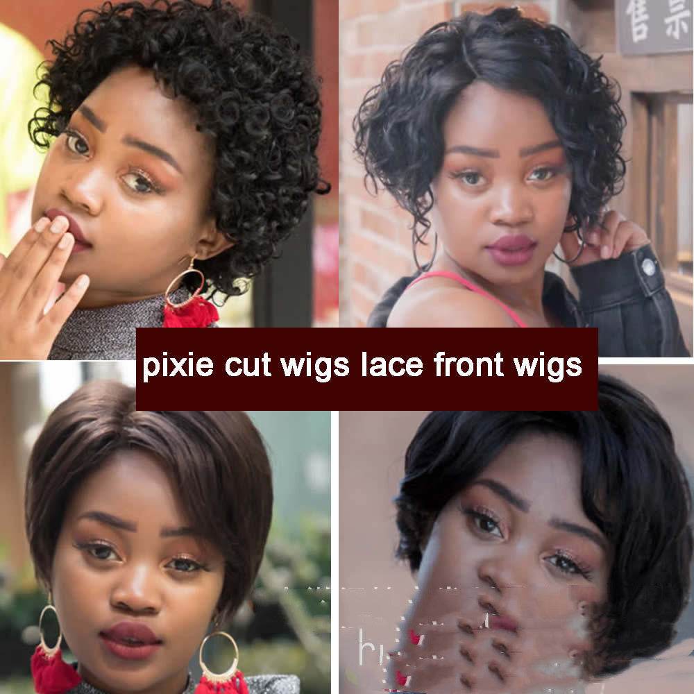 Perruque Pixie en cheveux naturels avec dentelle frontale - Style & confort