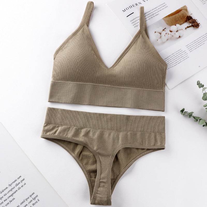 Ensemble culotte et soutien-gorge sans anneau en acier - Style & confort