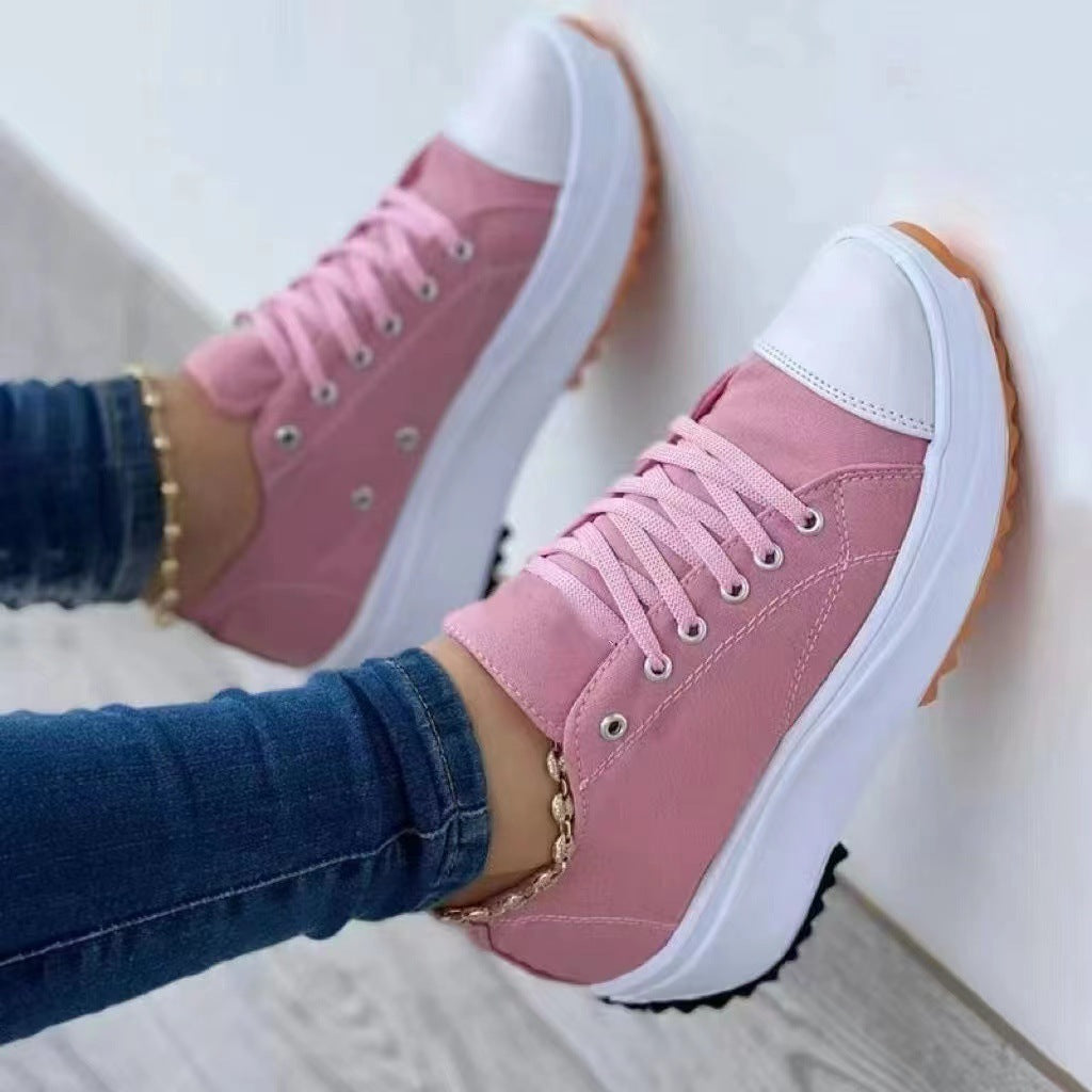 Chaussures montantes décontractées en toile pour femmes