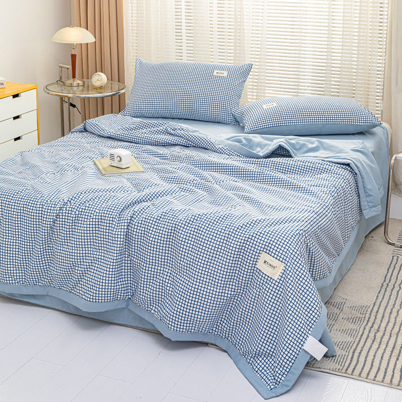 Parure de lit imprimée d'été lavable en machine, quatre pièces