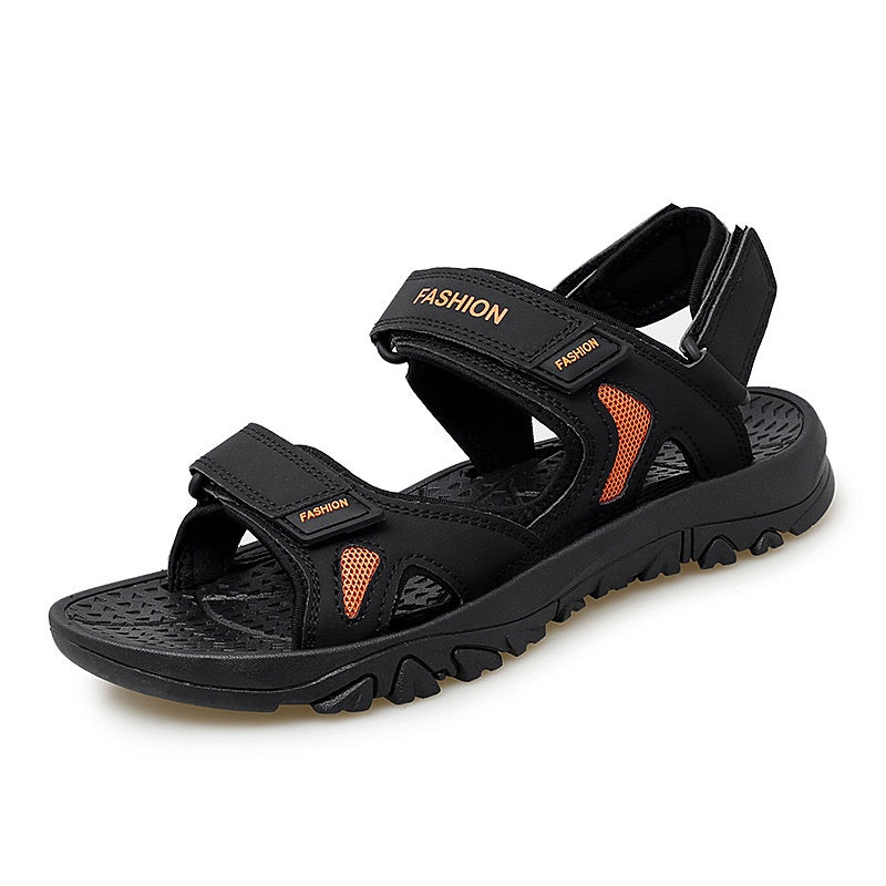 Sandales Velcro pour hommes, chaussures de plage respirantes d'été