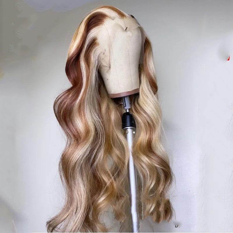 Perruque human hair de couleur blonde brune - Style & confort