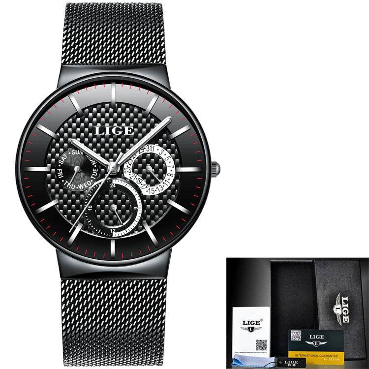Montre à quartz ultra-mince à 6 broches - Style & confort