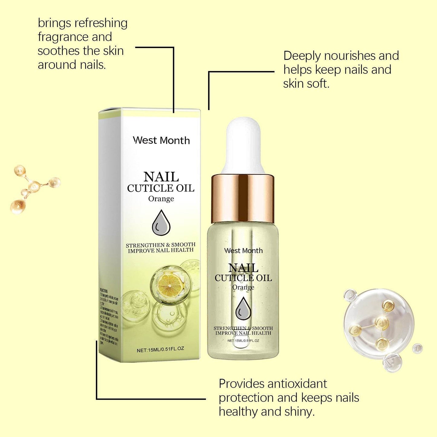 Huile de traitement pour cuticules autour des mains et des pieds - Style & confort