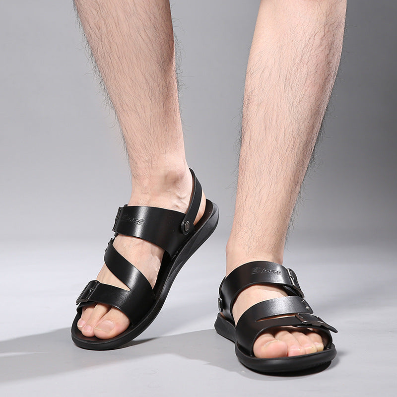 Sandales et pantoufles en cuir pour hommes