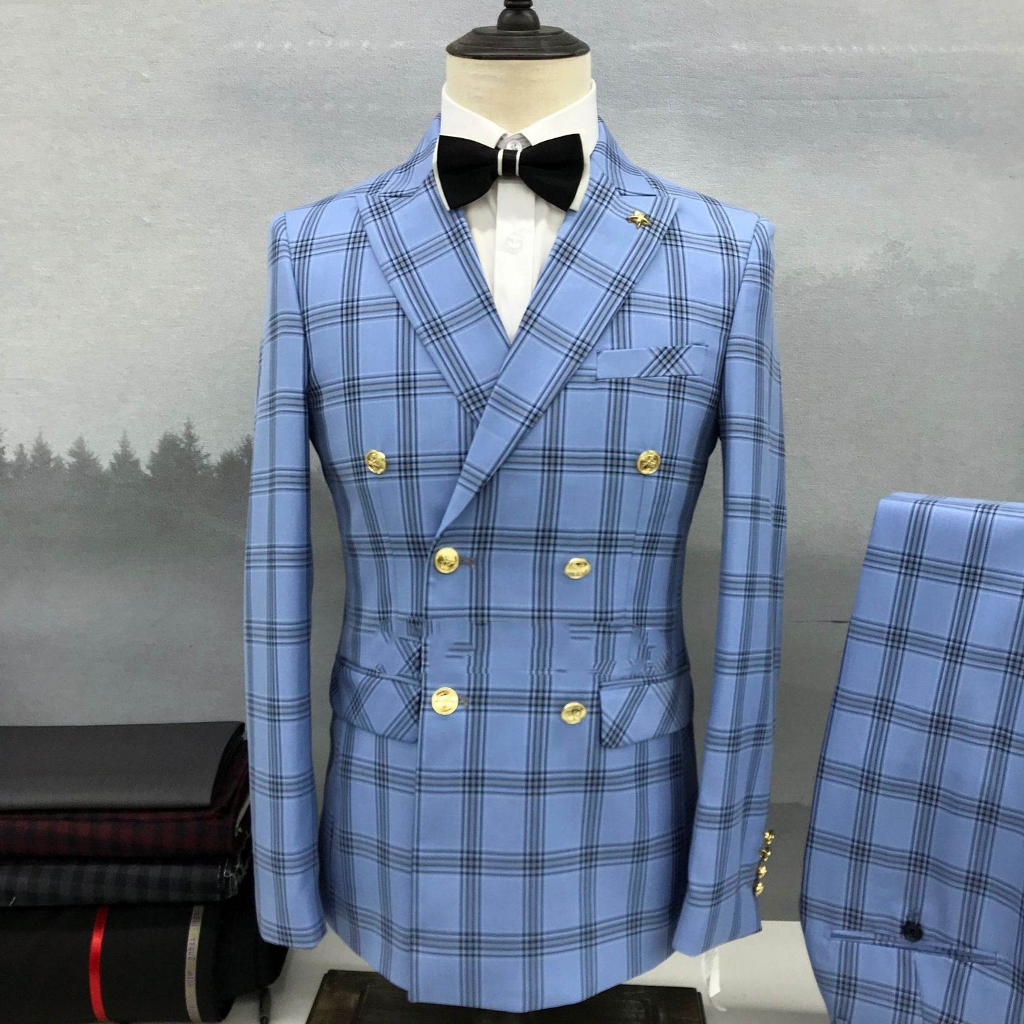 Ensemble haut et pantalon de costume croisé 100% coton - Style & confort