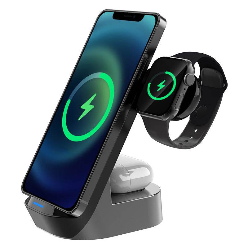 Chargeur sans fil pliable 3 en 1 avec support vertical 15 W - Style & confort