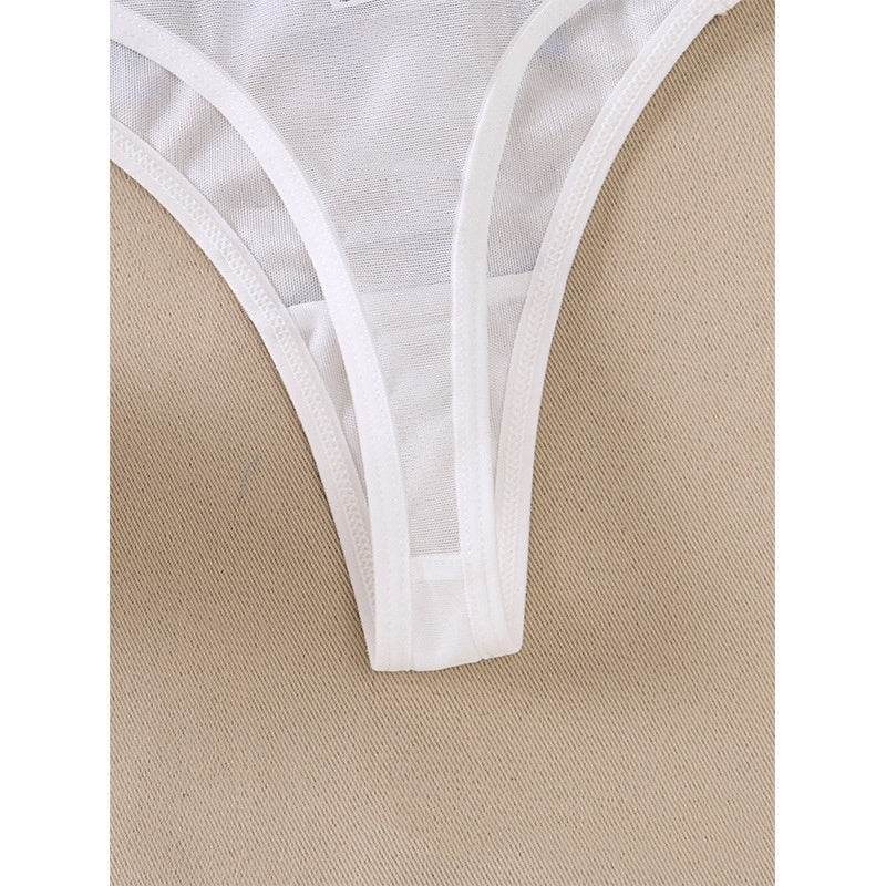 Ensemble de lingerie en dentelle brodée de fleurs transparentes - Style & confort