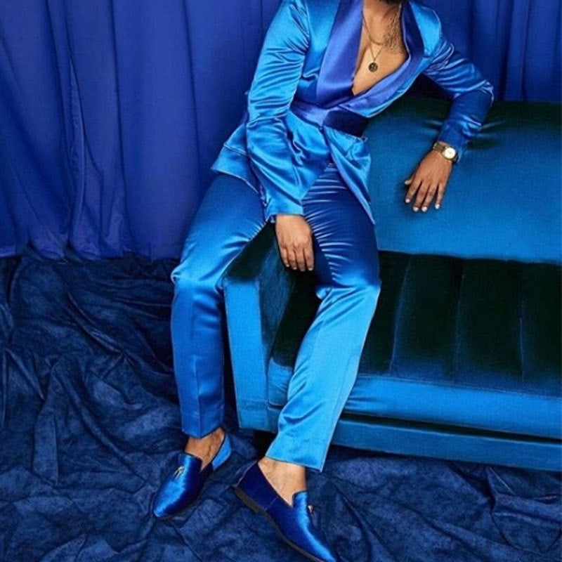 Men's Ink Blue Two-Piece Suit, Casual Style