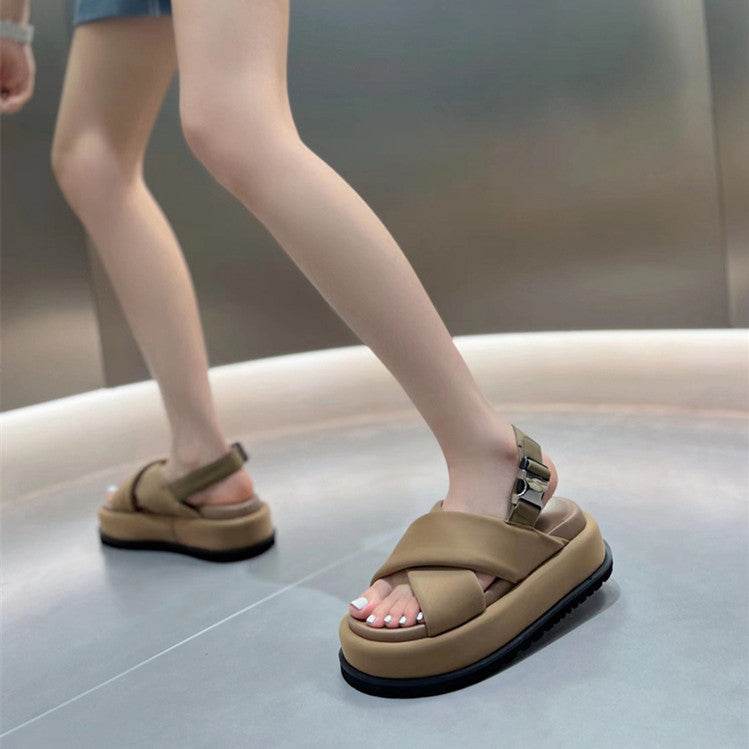 Nouvelles sandales romaines rétro en cuir pour femmes - Style & confort