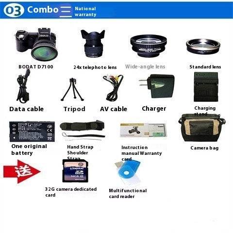 Appareil photo numérique téléobjectif D7100 à mise au point automatique FHD HD - Style & confort