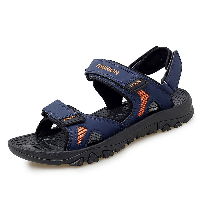 Sandales Velcro pour hommes, chaussures de plage respirantes d'été