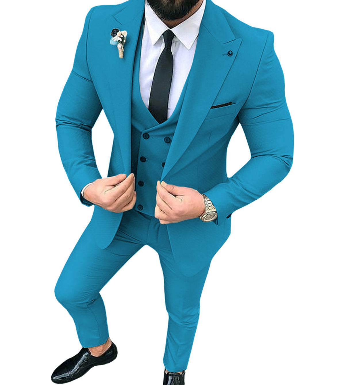 Costume d'affaires slim fit à col de costume pour homme