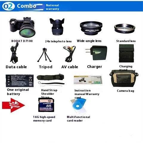 Appareil photo numérique téléobjectif D7100 à mise au point automatique FHD HD - Style & confort