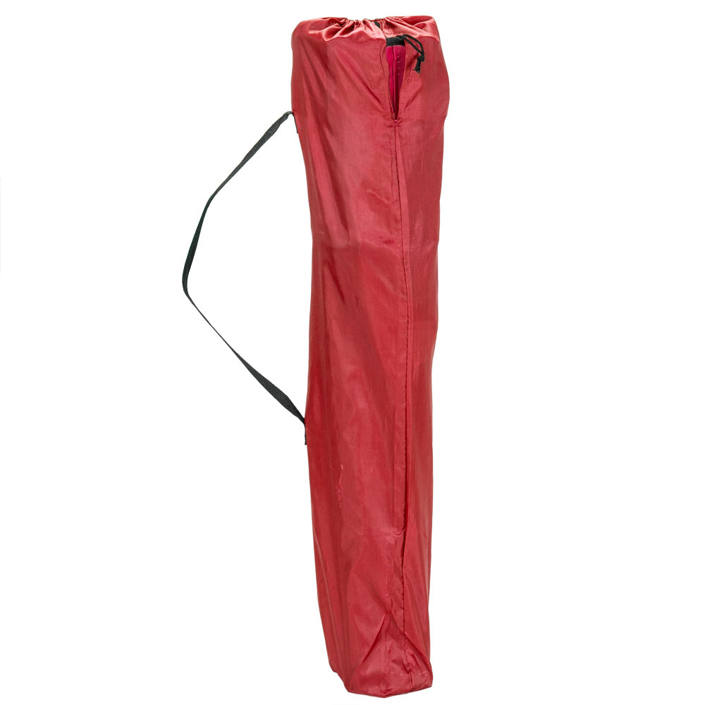 Chaise de camping, cadre noir, tissu Oxford rouge