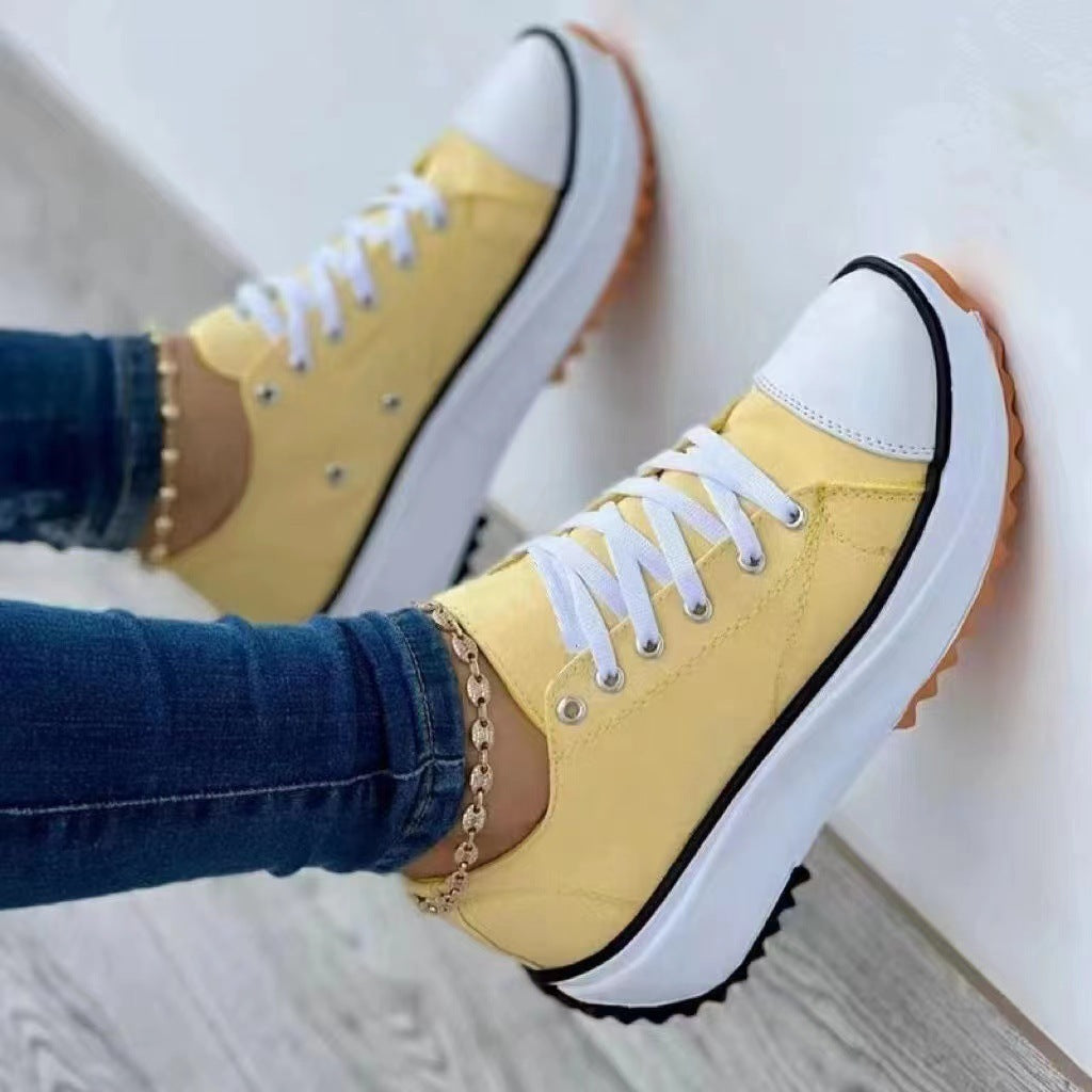 Chaussures montantes décontractées en toile pour femmes