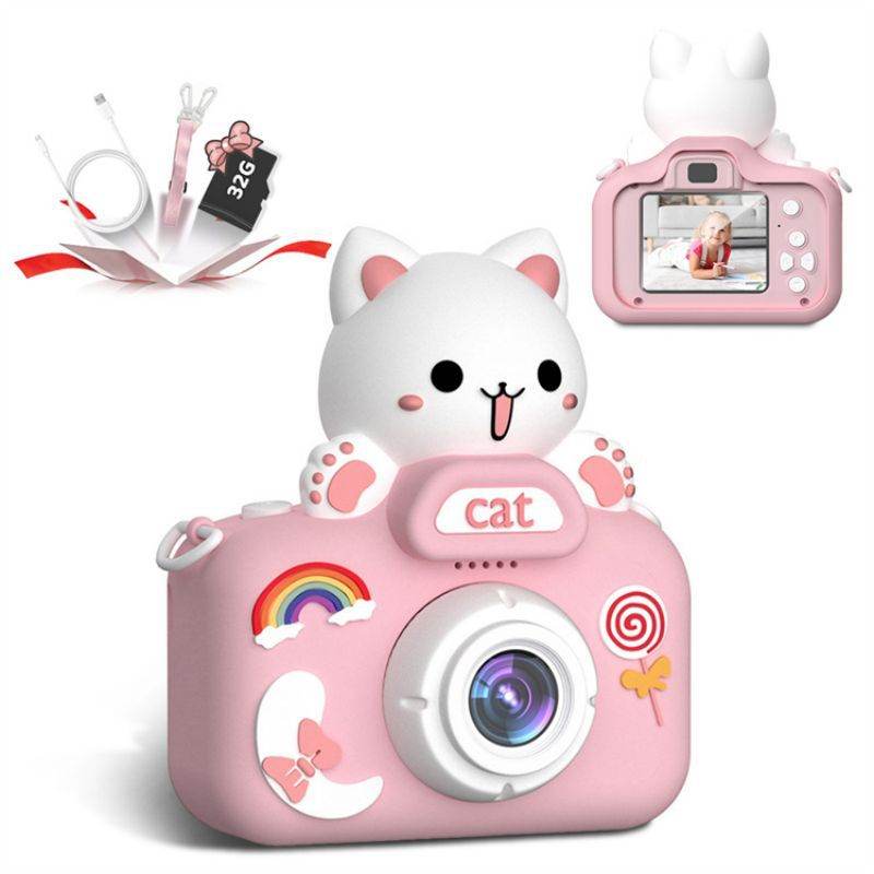 Appareil photo en plastique pour enfants, grosse tête, chaton - Style & confort