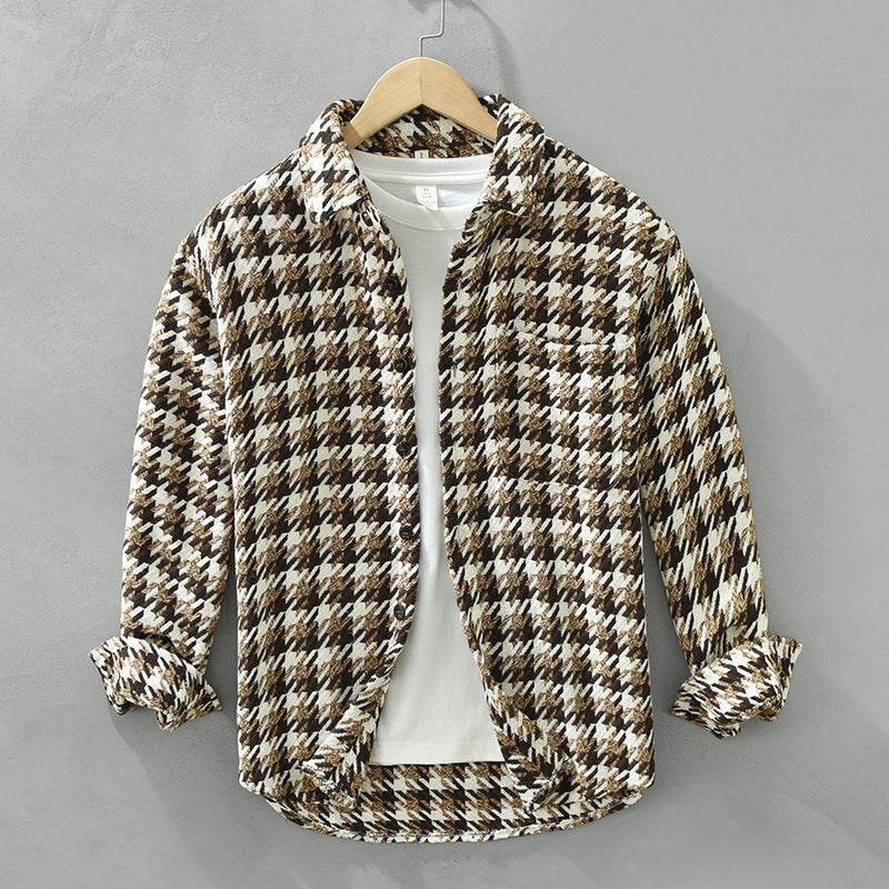 Chemise ample à carreaux à manches longues pour hommes - Style & confort