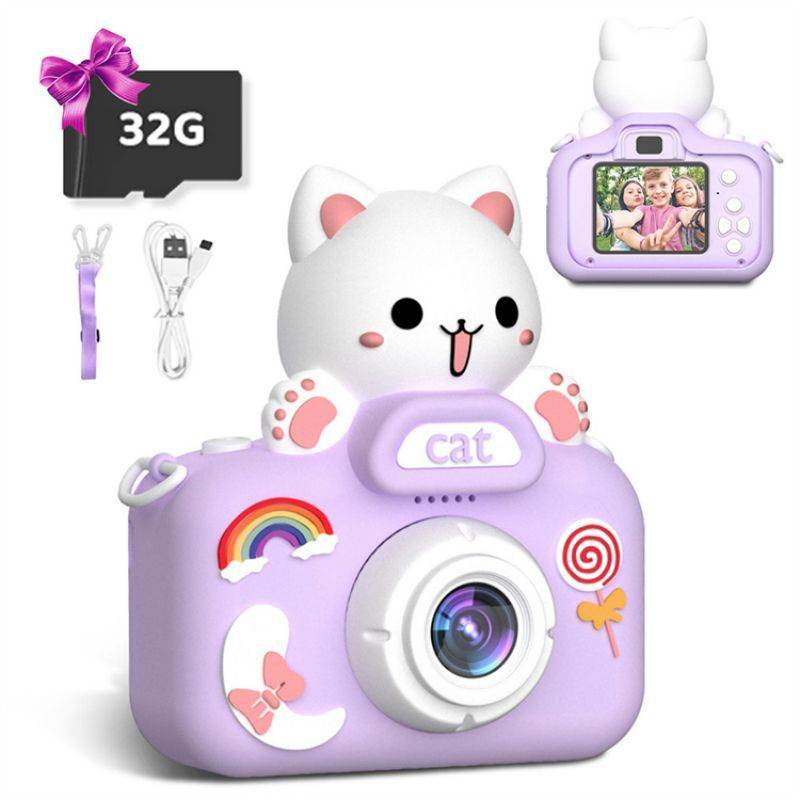 Appareil photo en plastique pour enfants, grosse tête, chaton - Style & confort