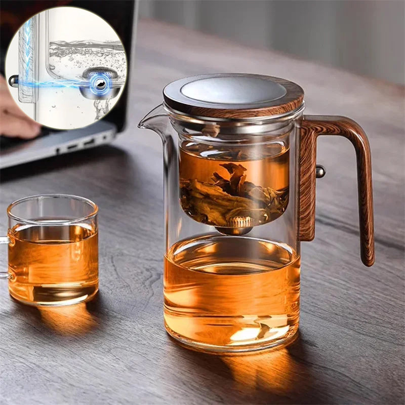Magnetic teapot, wooden handle