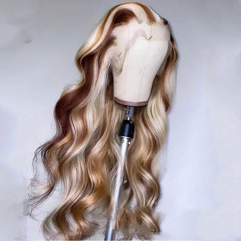 Perruque human hair de couleur blonde brune - Style & confort