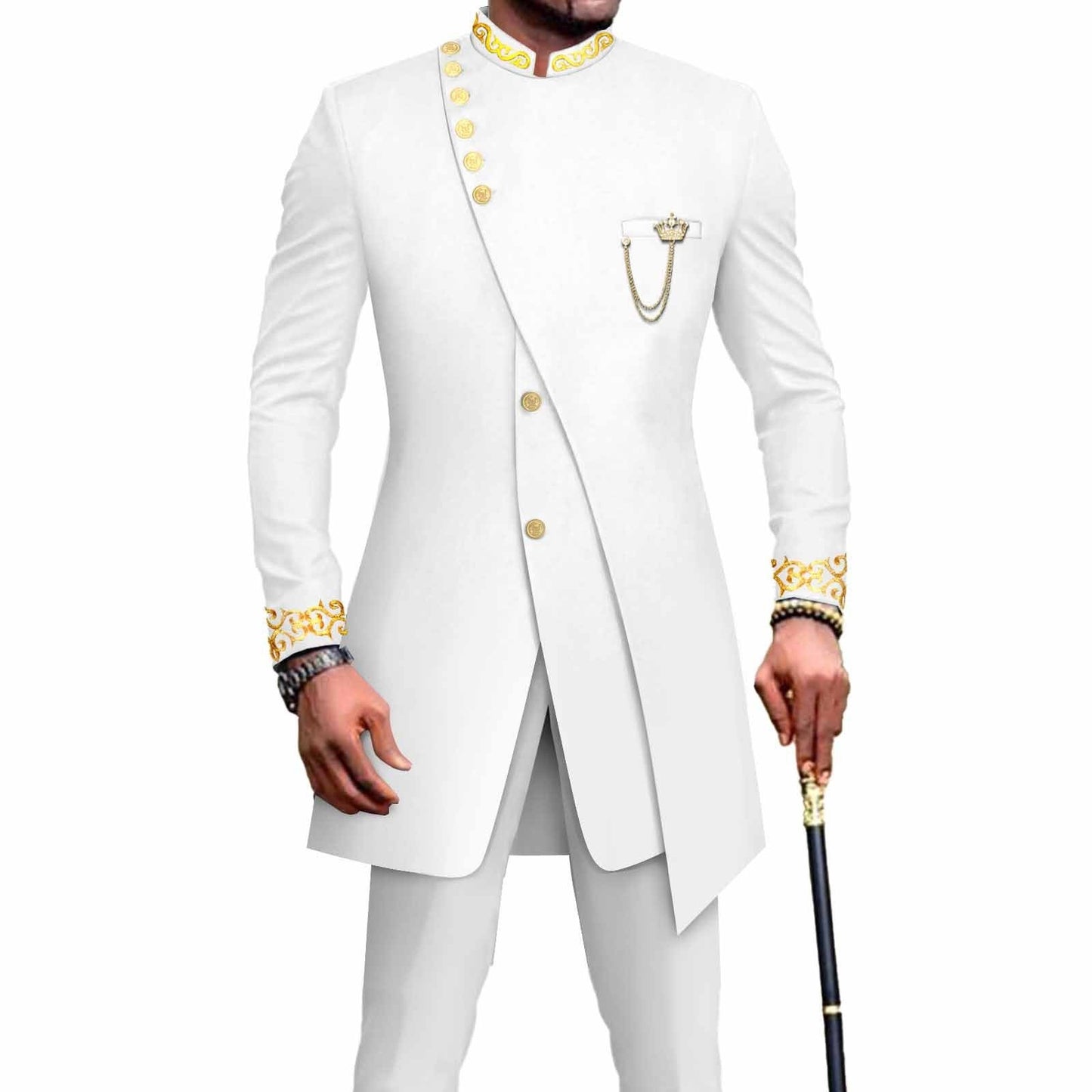Costume deux pièces slim pour homme, model africain