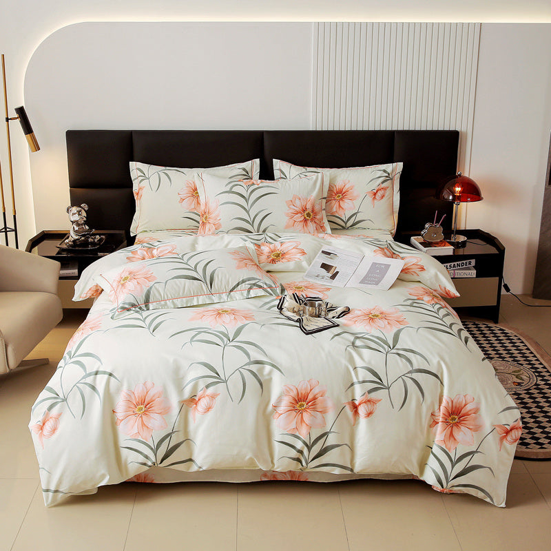 Ensemble de quatre housses de couette et draps en coton grande taille